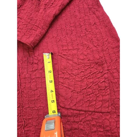 Habitat Red Cotton Linen Lagenlook Tunic Sweater size XL One Pocket - Picture 2 of 13